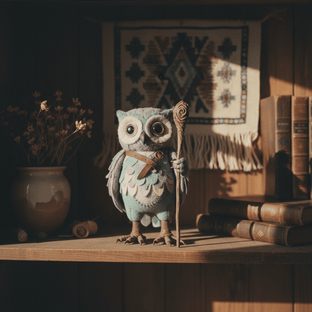 3D printed fantasy creature displayed on shelf showing collectible presentation