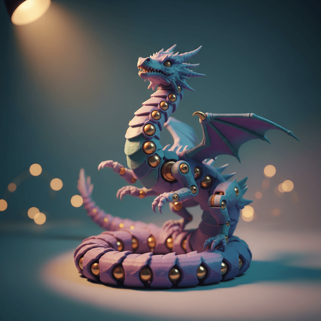 Articulated joints on 3D printed fantasy creature