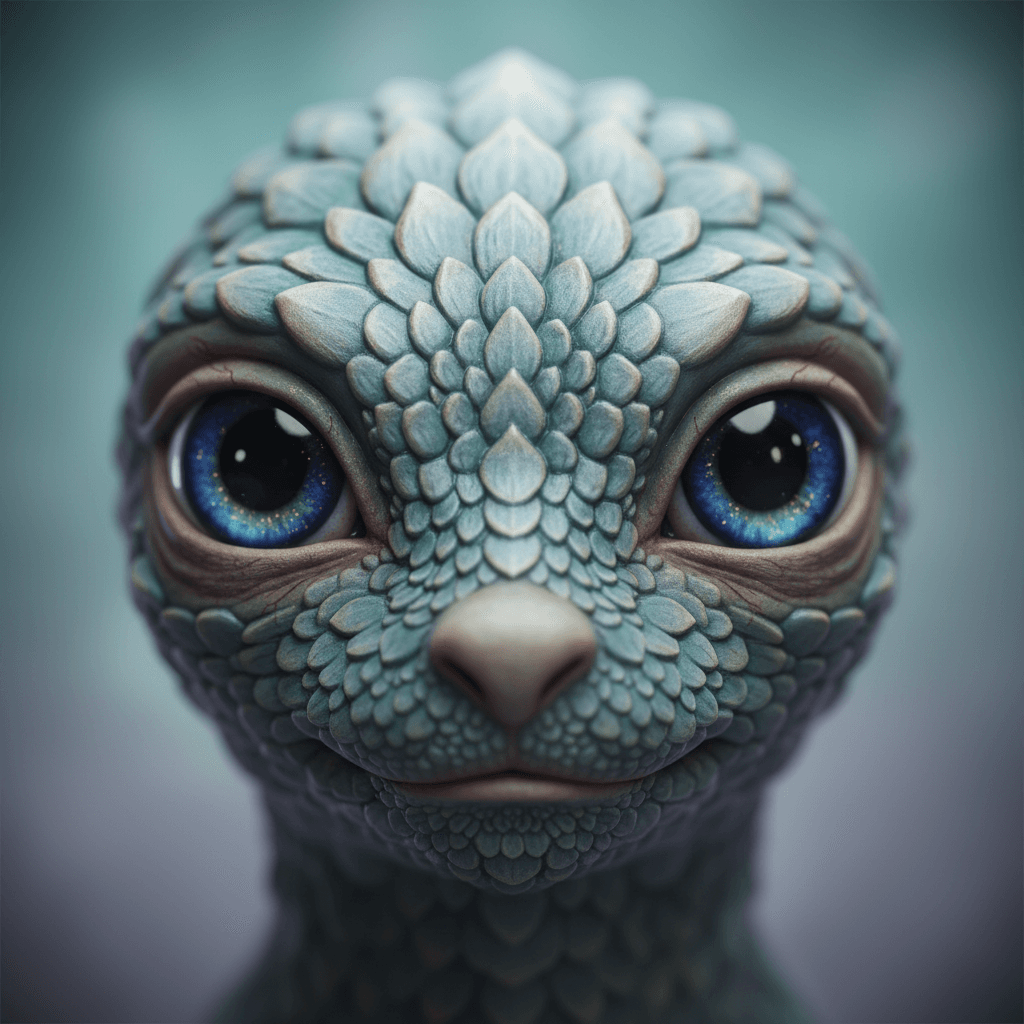 Hand-finished details on fantasy creature face